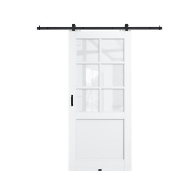 36 po x 80 po x 6 po avec surface de dalle blanche préfinie avec toute la quincaillerie de porte de grange