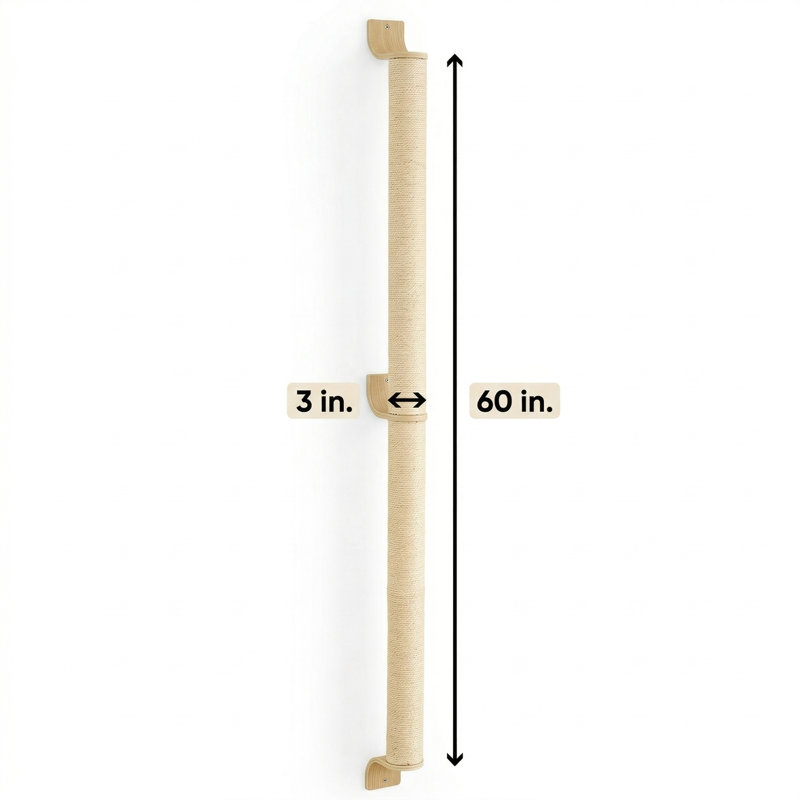 Grattoir mural pour chat de 60 pouces de hauteur, arbre d'escalade robuste en sisal pour grands chats d'intérieur