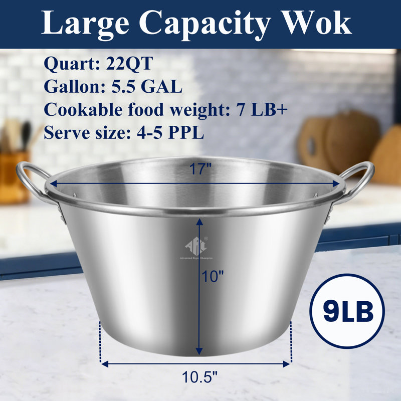 Wok d'extérieur 22qt Arcaz, H 19 po x l 20 po x P 13 po