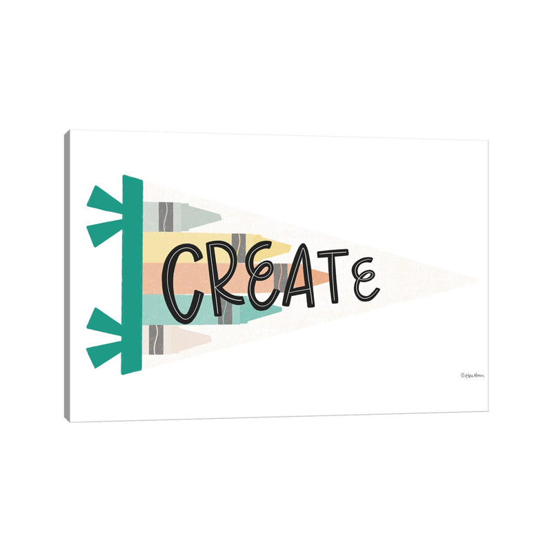 Create Pennant by Kyra Brown - Wrapped Canvas Print, 20.32 cm H x 30.48 cm W