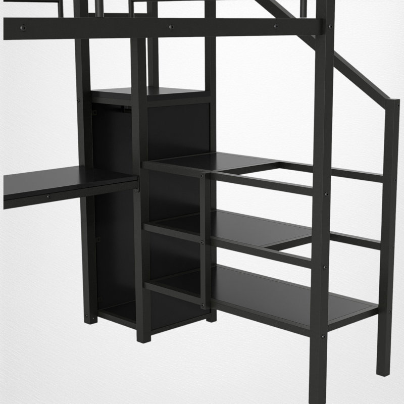 Lit mezzanine double pour enfants, Black