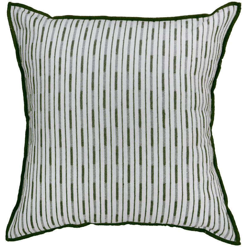 Jeté en coton / polyester, Polyester, Blanc/vert