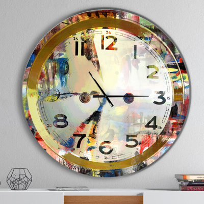 Les gens et le temps, aquarelle acrylique - horloge murale moderne