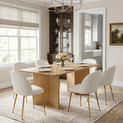 Ensemble de table de salle à manger 7 pièces 7 pièces avec 6 chaises rembourrées 67 po