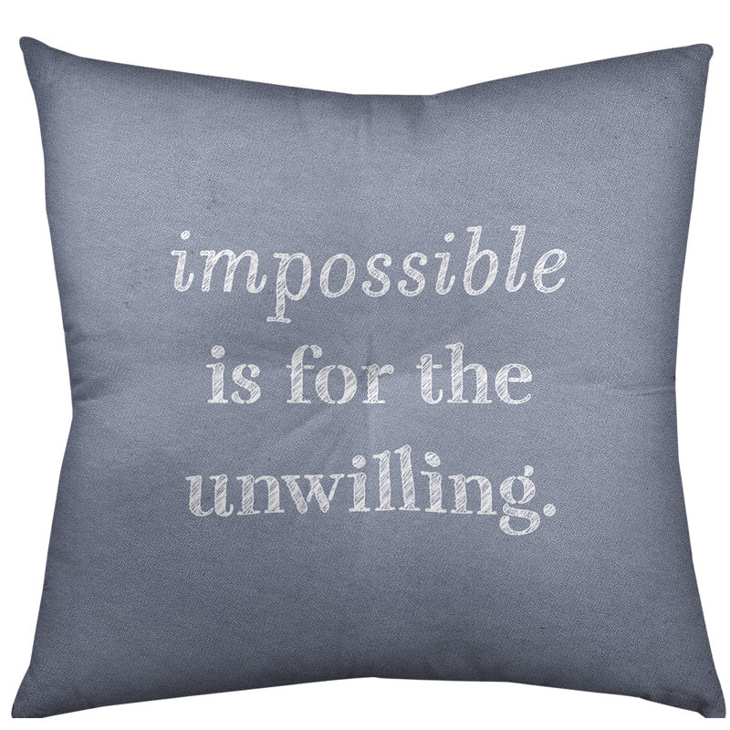 Reversible Throw Pillow, 26" x 26", Blue/White