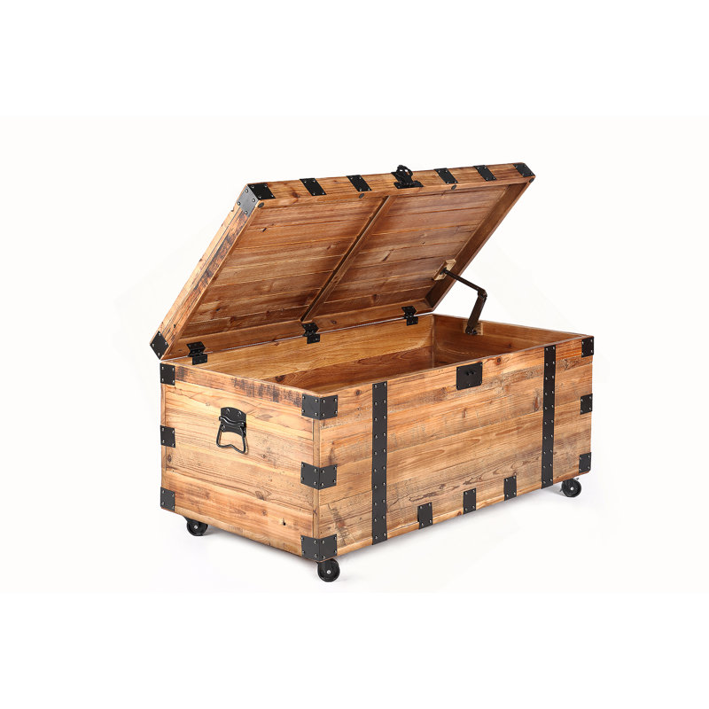 Table basse rectangulaire avec plateau en bois massif