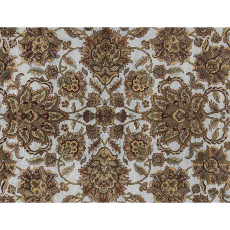 Tapis bleu clair et ivoire noué à la main de haute qualité