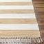 Tapis rayé en coton tissé à plat à la main Andreea - jaune / blanc-288049725