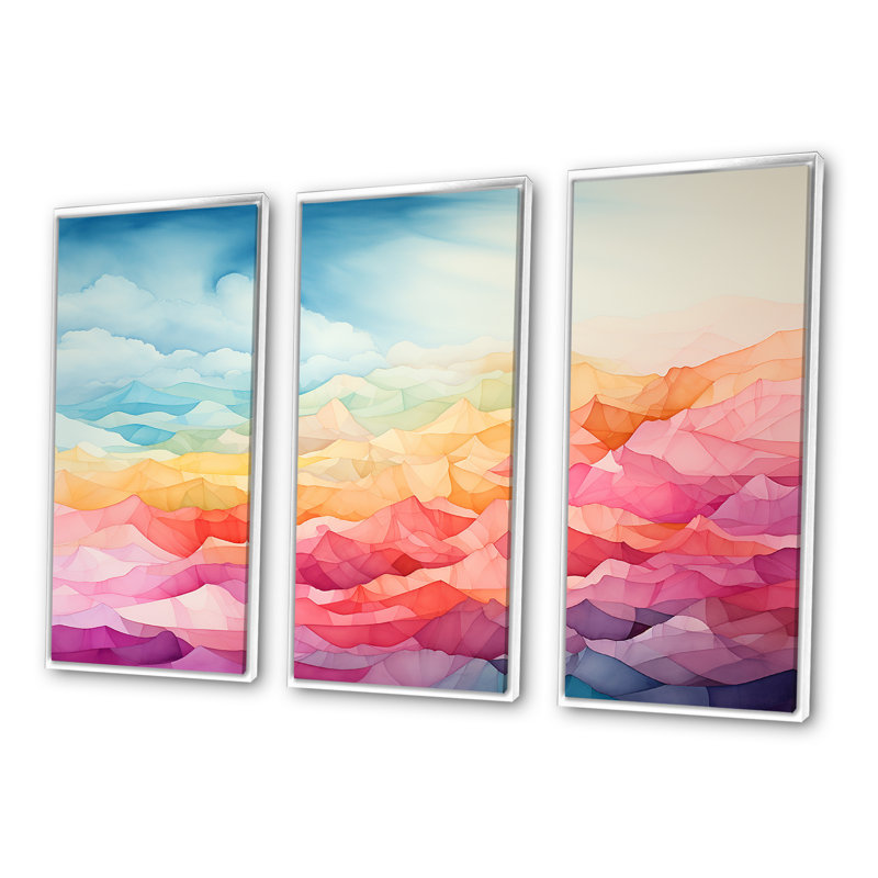 Ensemble de salon Aurora Borealis, White Floater Framed, H 32 po x l 48 po x P 1 po