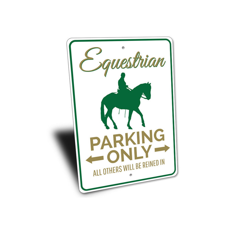 Enseigne équestre en aluminium, H 10 po x l 14 po x P 0,04 po
