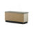 Brett 38.5"W Oak Finish Shoe Cabinet With Sliding Doors, Upholstered Top