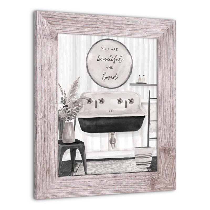 Farmhouse Sink, reproduction encadrée, H 14 po x l 11 po x P 0,75 po, Blanc
