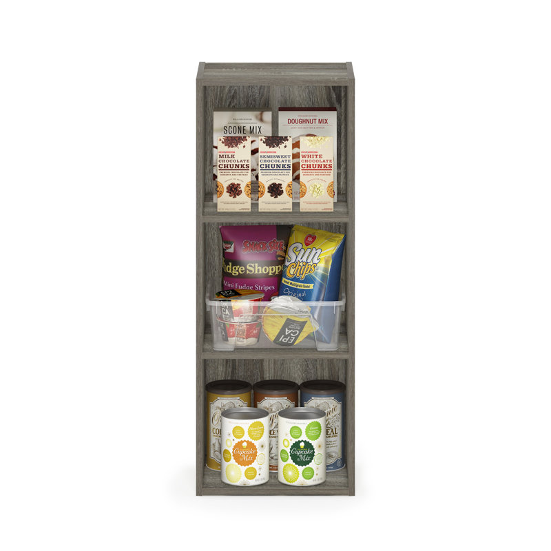 Helissa 3-Tier No Tool Assembly Open Shelf Bookcase, French Oak