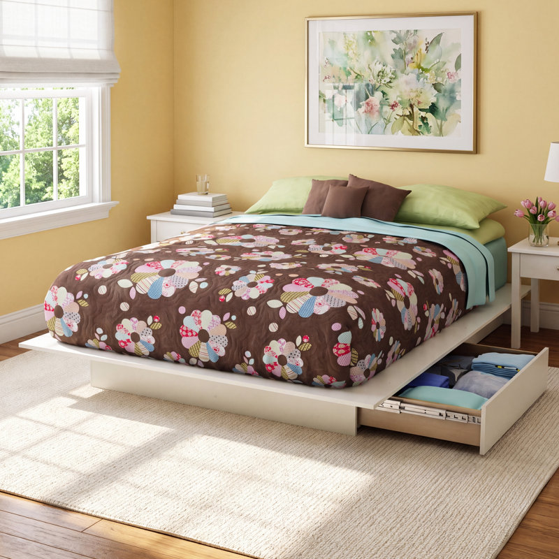 Step One Full/Queen Platform Bed, White