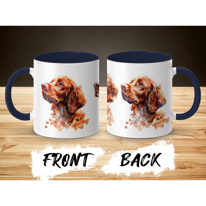 11oz Watercolour Cocker Spaniel Design Coffee Mug, Navy, 2
