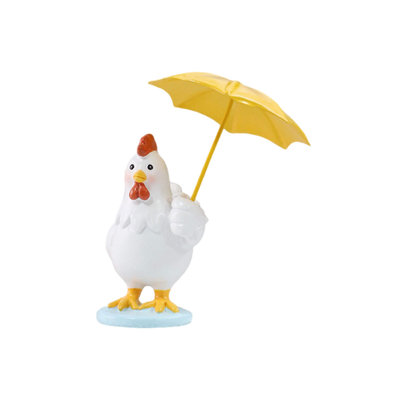 Springtime Resin Simulation Chicken Animals Figurine Outdoor Courtyard Flower Pot Balcony Decoration