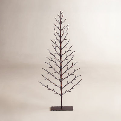 5 ft. Tall Brown Pre Lit Tree with Warm White LEDs