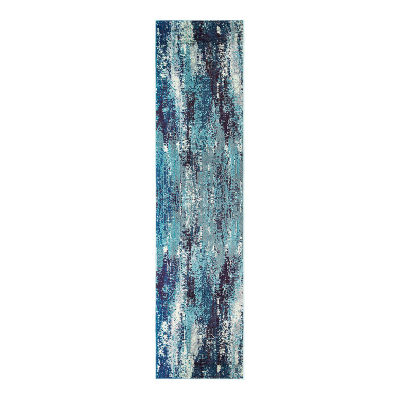 Rizer Abstract Blue Area Rug, Round 4'1"