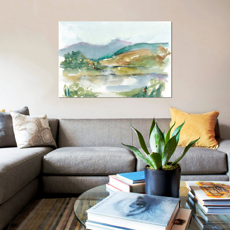 « impressionniste aquarelle ii », reproduction sur toile, H 18 po x l 26 po x P 1,5 po, Toile tendue, Pas de tapis