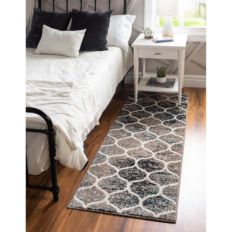 Llanet Geometric Area Rug, Runner 2' x 6'1", Multi Blue