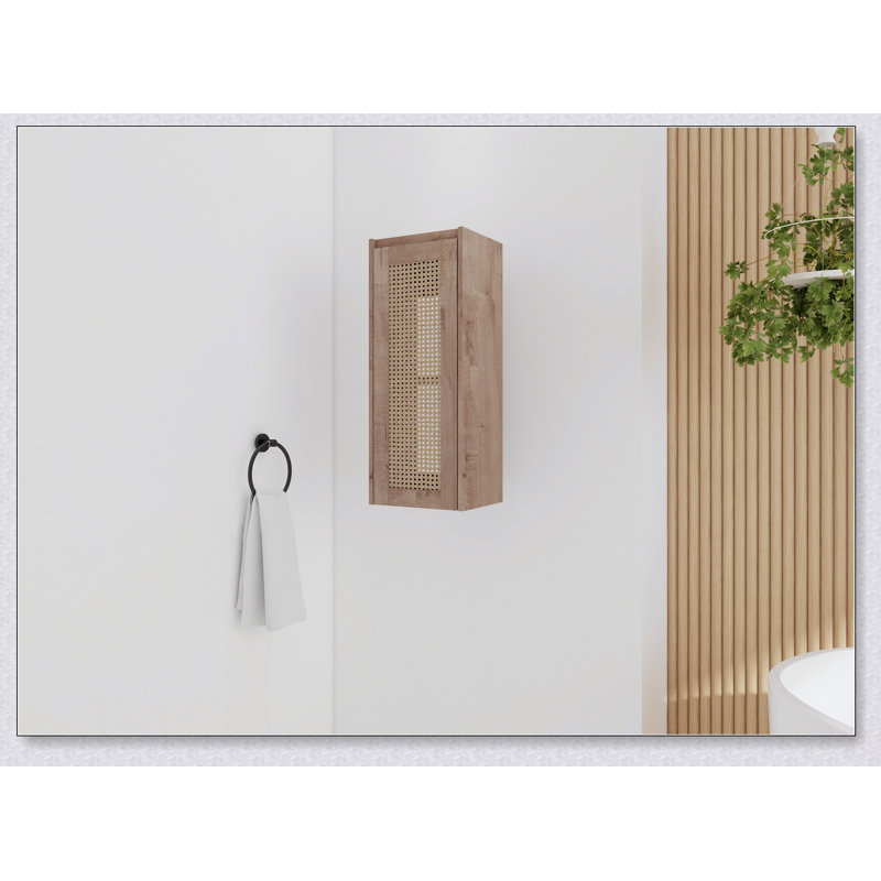 Armoire latérale de salle de bain 12 po avec portes à fermeture en douceur et fixation flottante pour des solutions de rangement modernes
