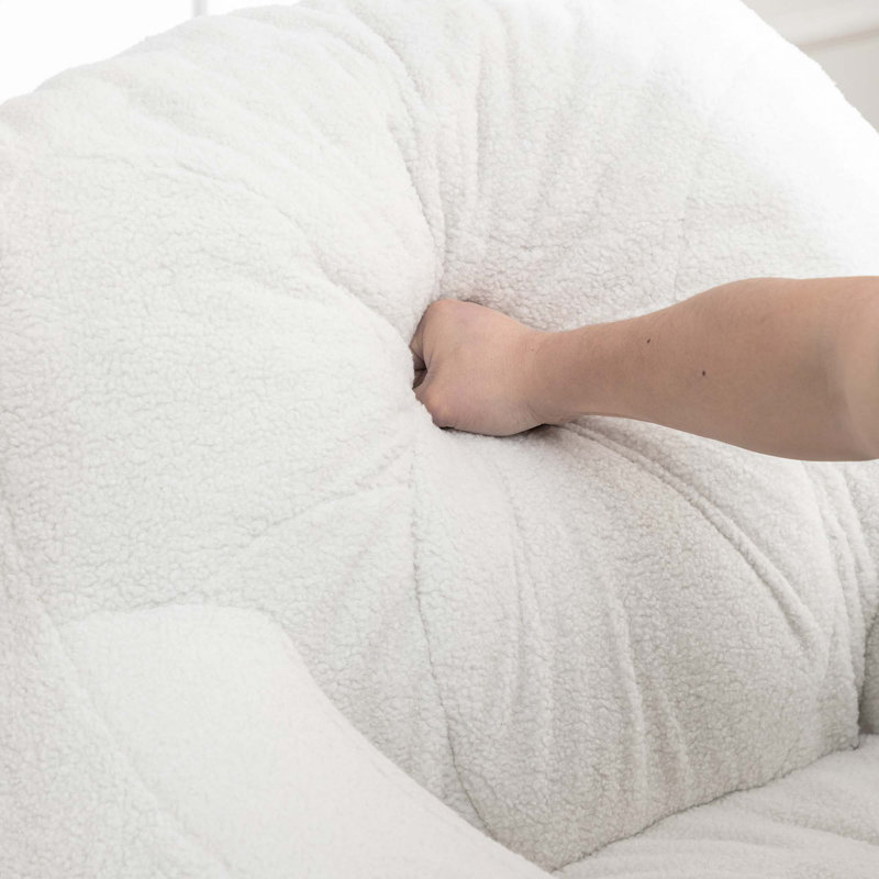 Fauteuil à billes Compression, Ourson blanc