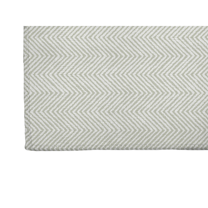 Chevron Groove Lightweight Non-Slip Kitchen Mat, Light Green, Rectangle 2' x 3'