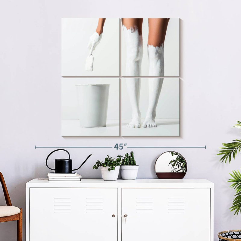 Pieds de Senne peints en blanc, H 32 po x l 32 po