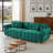 Yore 89" Velvet Upholstered Sofa with Channel Tufting & Throw Pillows-114611262