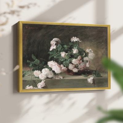 Motif floral rétro - reproduction encadrée