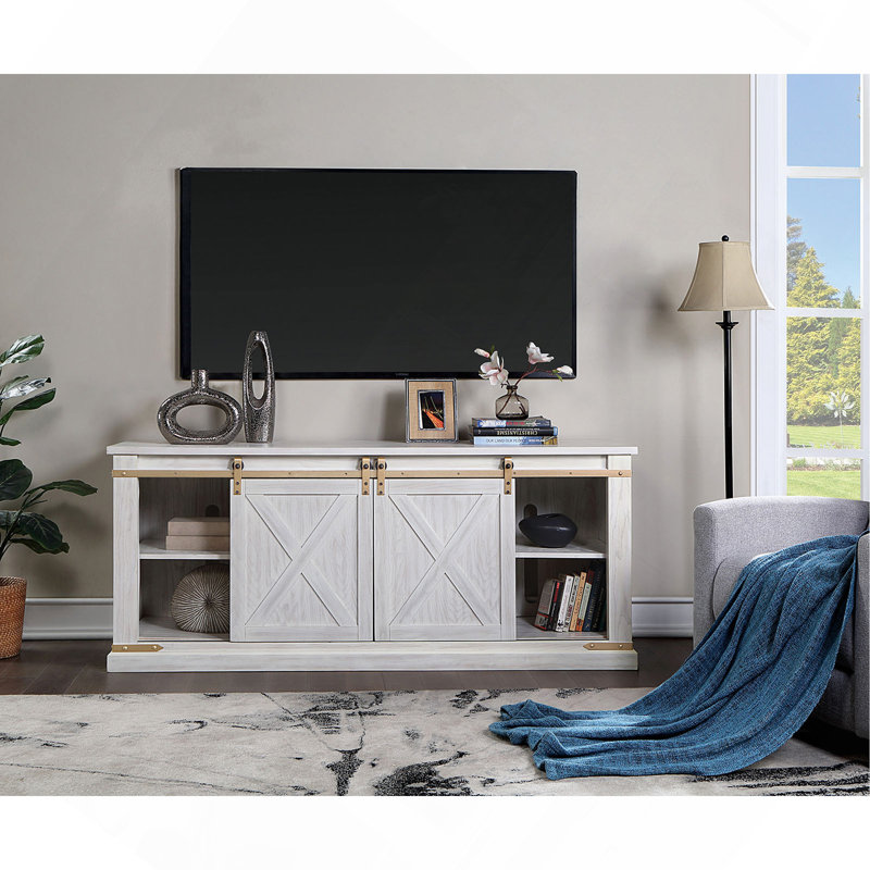 Shurla TV Stand for TVs up to 80", Grey Oak