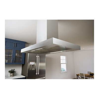 36" 600 CFM Convertible Island Range Hood in Silver