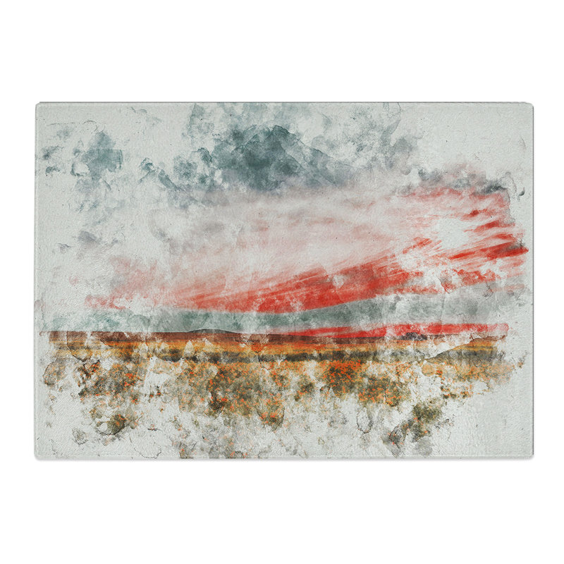 Meadow in South Africa Watercolour Chopping Board, 28.5cm W x 39cm L