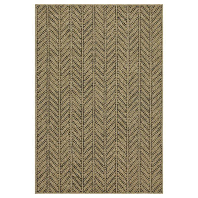 Jute/Black 5 Ft. 3 In. X 7 Ft. 3 In. Indoor/Outdoor Area Rug