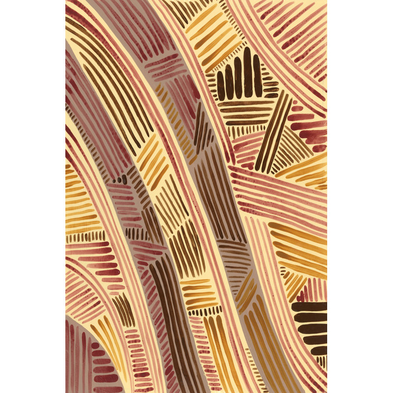Bands Of Pattern I - Painting on Canvas, 91 cm H x 61 cm W, Wrapped Canvas