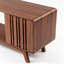 Meuble télé 78 po, meuble télé Mid-Century pour téléviseur 85 po avec foyer électrique