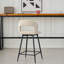 Swivel Upholstered Bar Stool with Iron Frame-449524776
