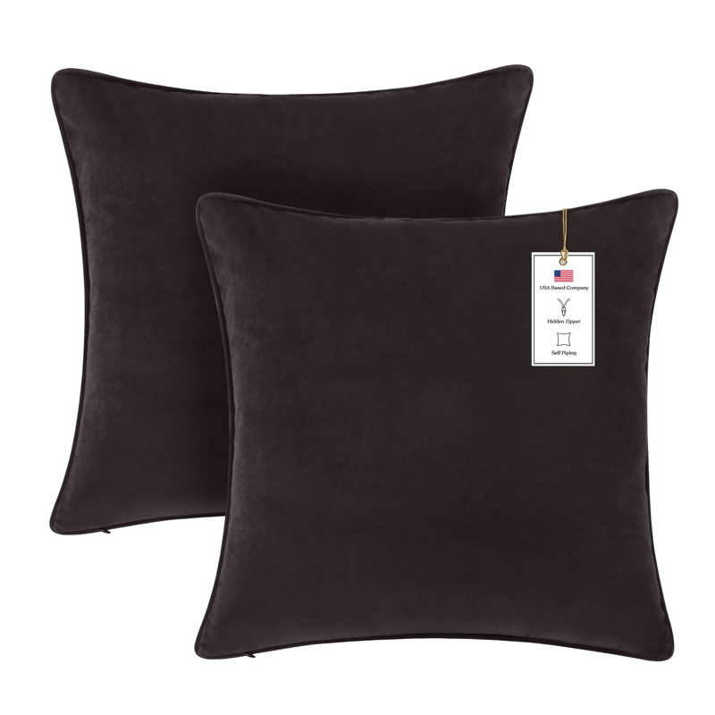 A1HC Luxurious Fine Soft Velvet Throw Pillow Cover, 18" x 18", Iron Grey