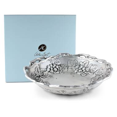 KINDWER Fleur-De-Lis Aluminum Punch Bowl, Silver