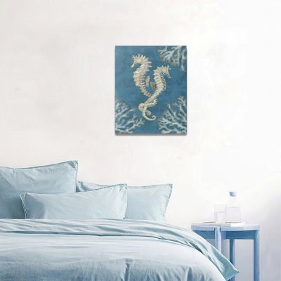 «Seahorse Wall Ocean Coastal», art mural sur toile sans cadre 16 po x 20 po