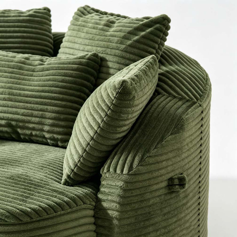 Fauteuil demi-tonneau pivotant à 360 °, Vert