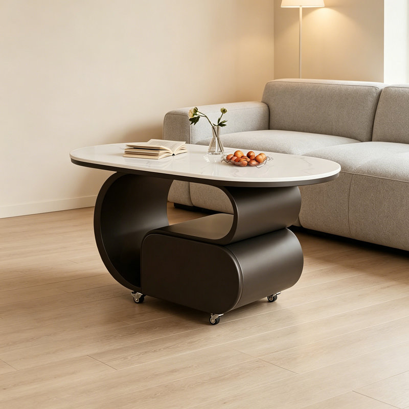 Table basse moderne et luxueuse haut de gamme, H 19,68 po x L 35,43 po x l 17,71 po, Noir