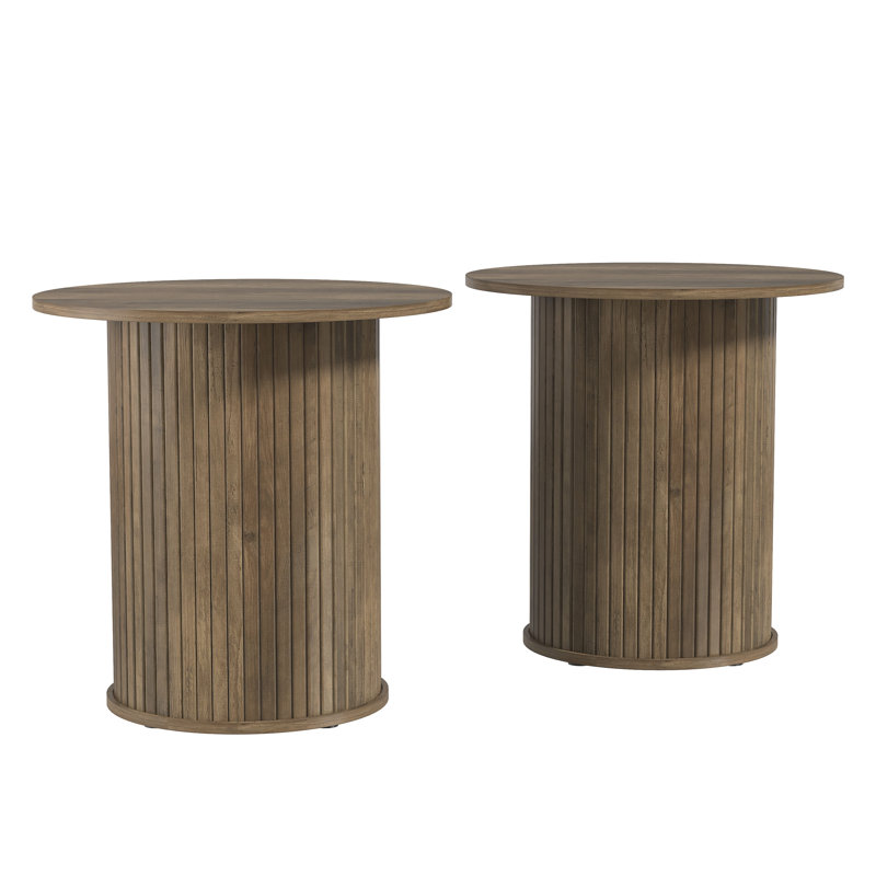 Ensemble de 2 tables de bout Aurel Modern, Brun