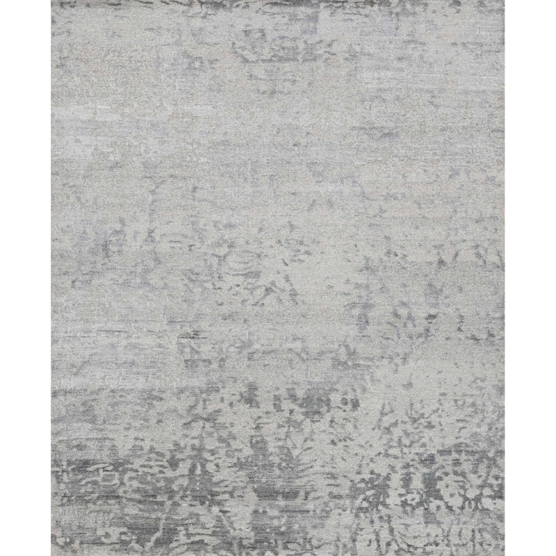 Tapis gris noué à la main Cyrus, Rectangle 2 pi x 3 pi