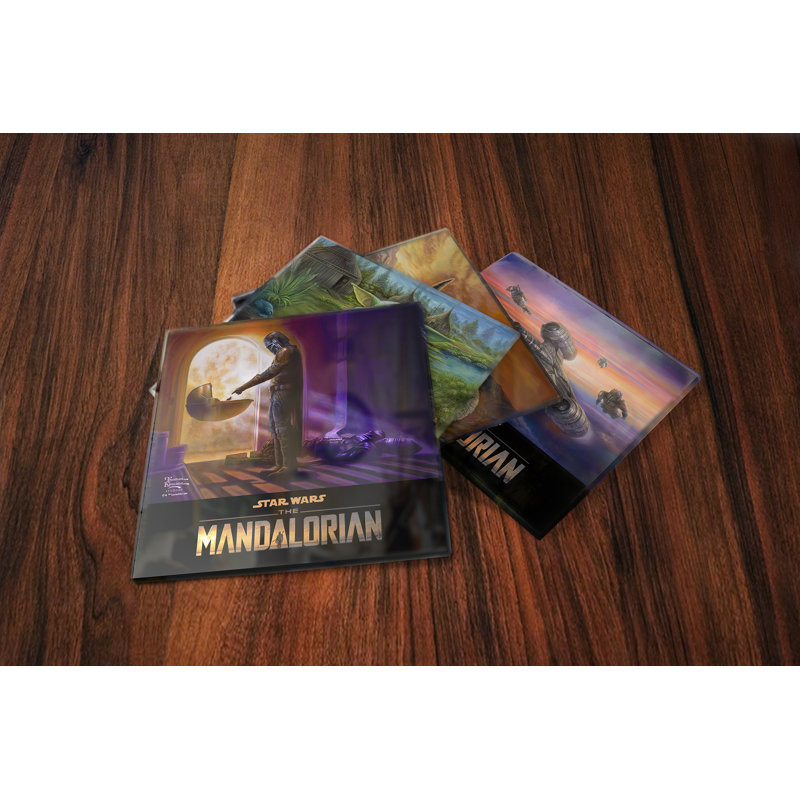 (Symboles) Ensemble de sous-verres en verre Starfire, Star Wars / La collection Mandalorian