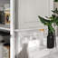 Armoire de cuisine autoportante 72,5 po à 4 portes avec rangement en grain de bois blanc et tablettes réglables