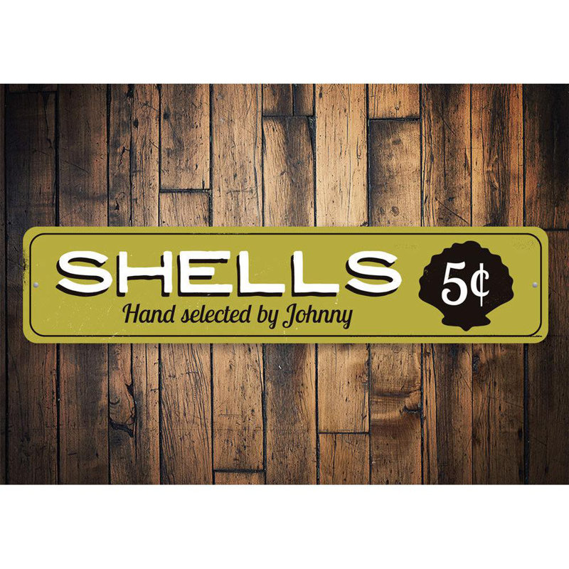 Plaque en aluminium Shells 5 Cents, H 6 po x l 24 po x P 0,06 po