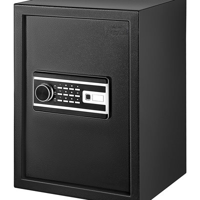 Coffre-fort à empreinte digitale de 2,1 pieds cubes avec 2 clés et clavier numérique, acier Q235, fixation murale pour la maison, le bureau et l'hôtel, boîte de couleur noire avec pistolets de rangement, argent comptant, pieds cubes, déverrouillage,