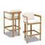 Tabouret de bar à assemblage rapide, tabouret de bar en aluminium au fini grain de bois, résistant aux intempéries et à la rouille, idéal pour les jardins et les patios