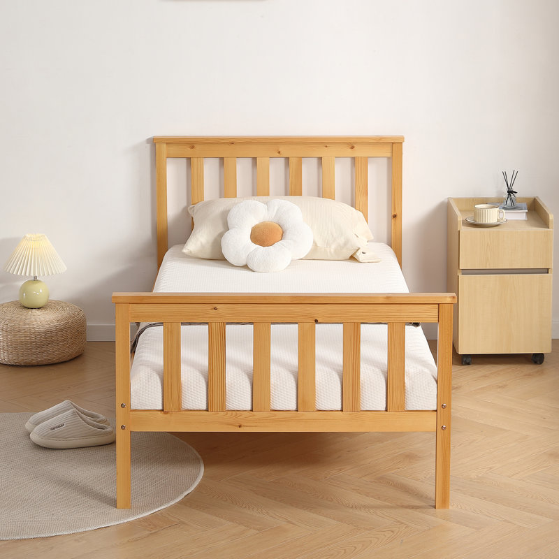 Shane Solid Wood Bed, Single (3'), Caramel